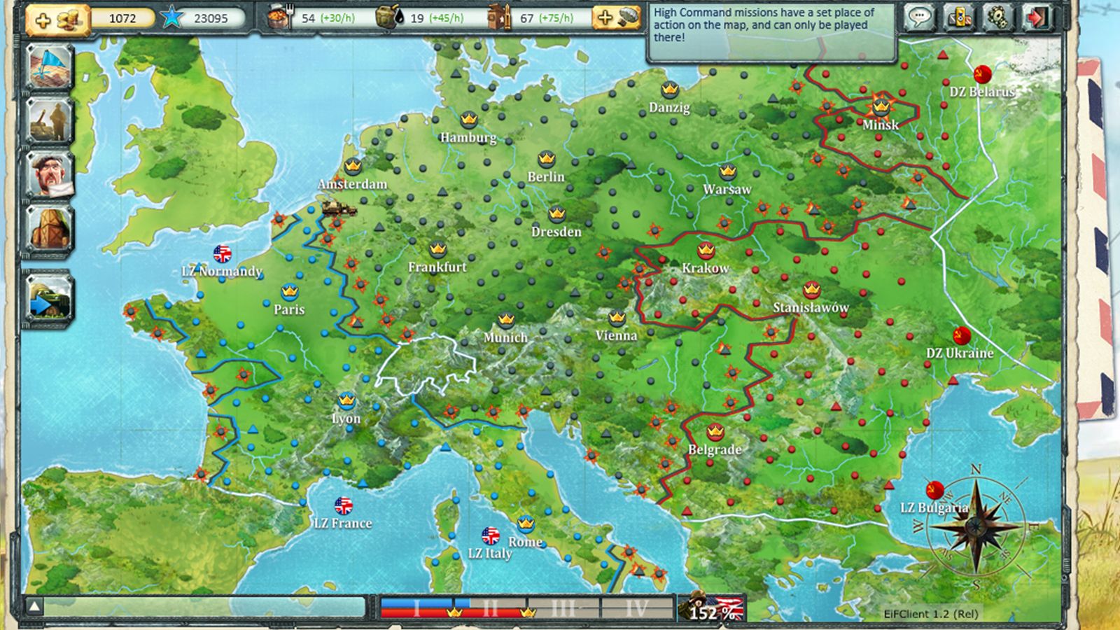 Revision of the browser game WARSTORY - Europe in Flames