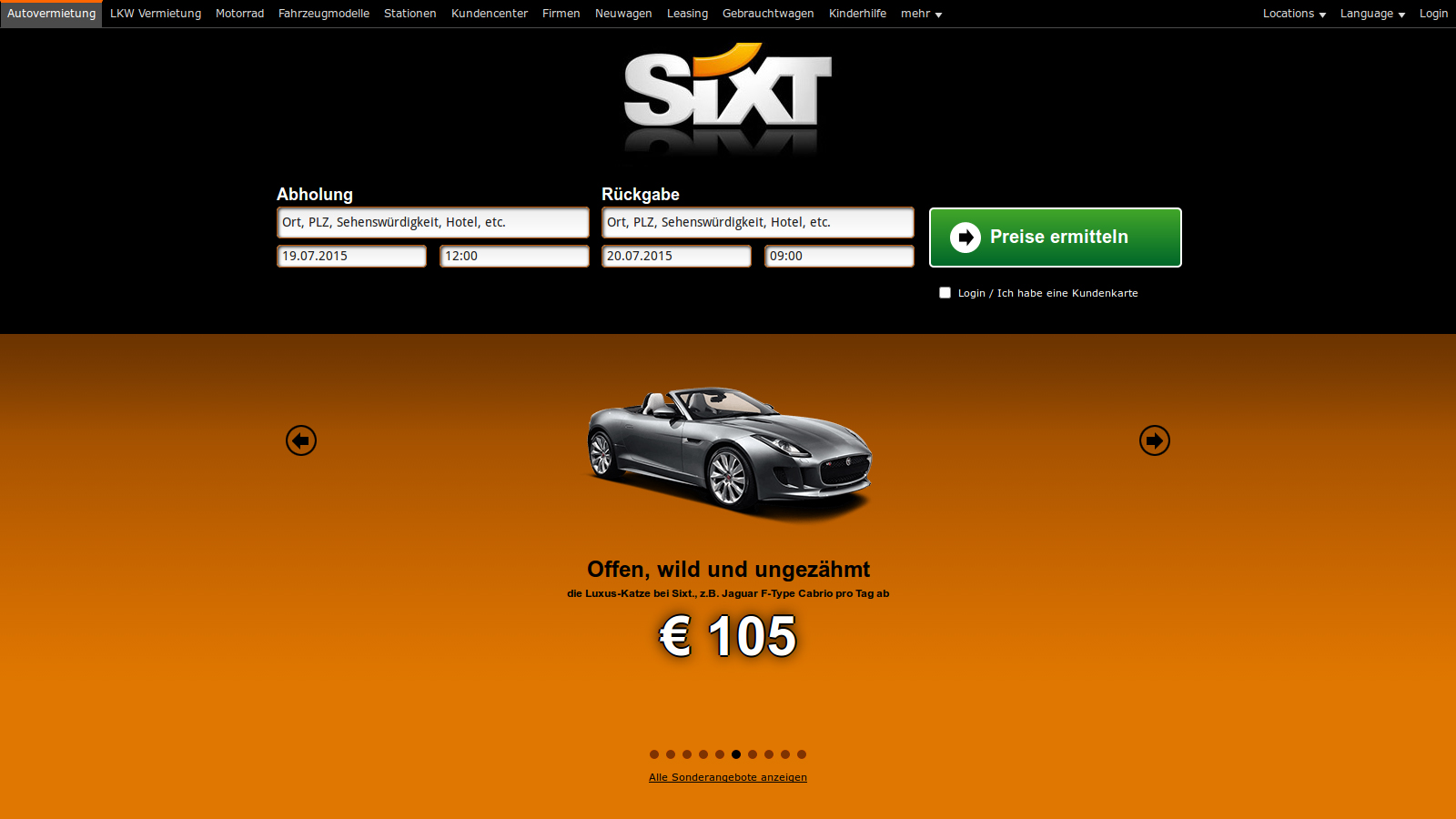 Revision of the MySixt Online Customer Center